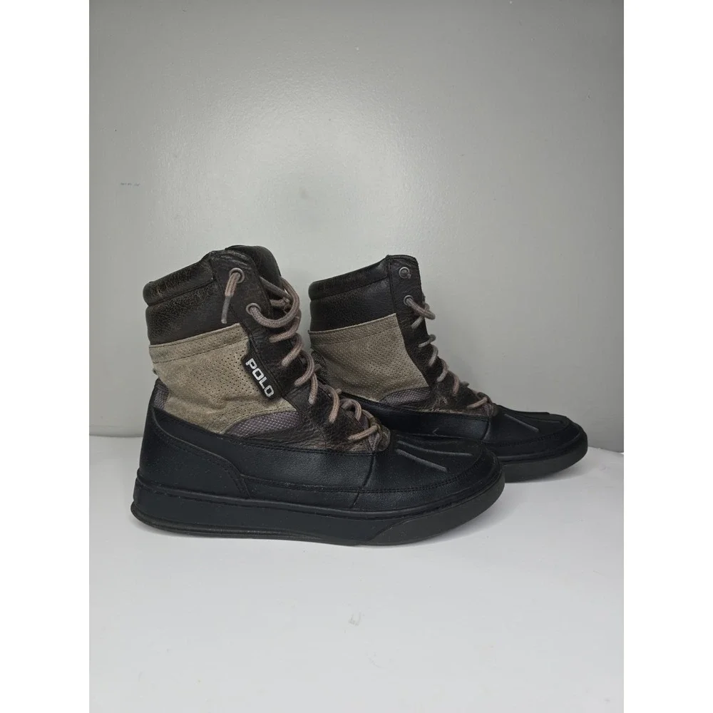 Polo Ralph Lauren Lansing Boots Mens Brown Oiled Leather Duck Outdoor Rare Style